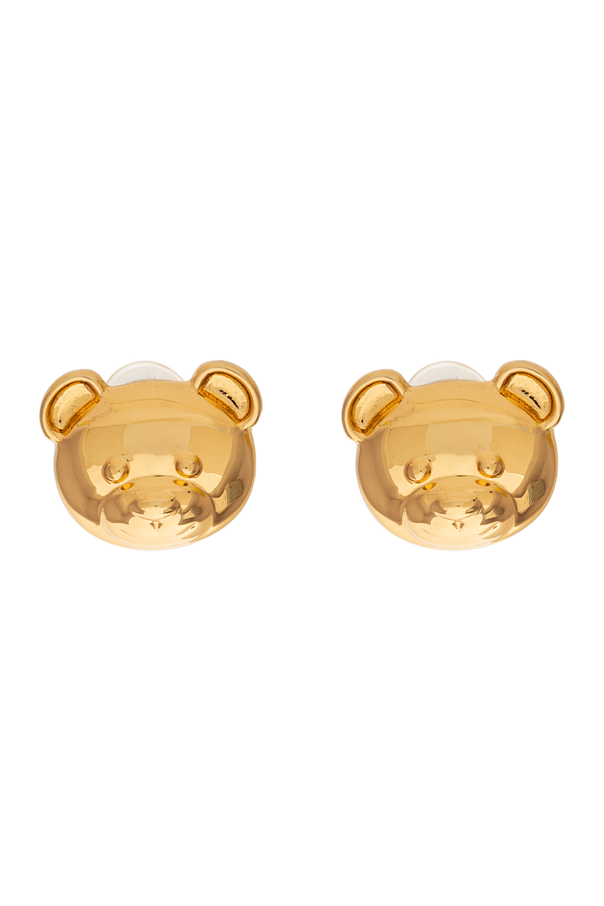 【関税込み】Moschino ゴールド スモール Teddy Bear ピアス Moschino Gold Archive Teddy Bear Clip-On Earrings In 0606